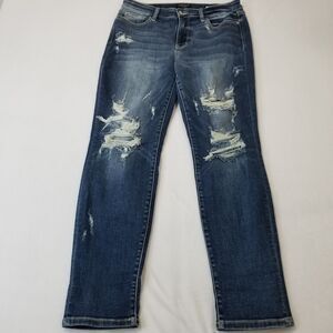 Judy Blue Women's Straight Leg Jeans - Distressed Blue